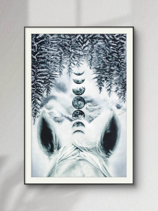 horse, mountain and forest wall art.