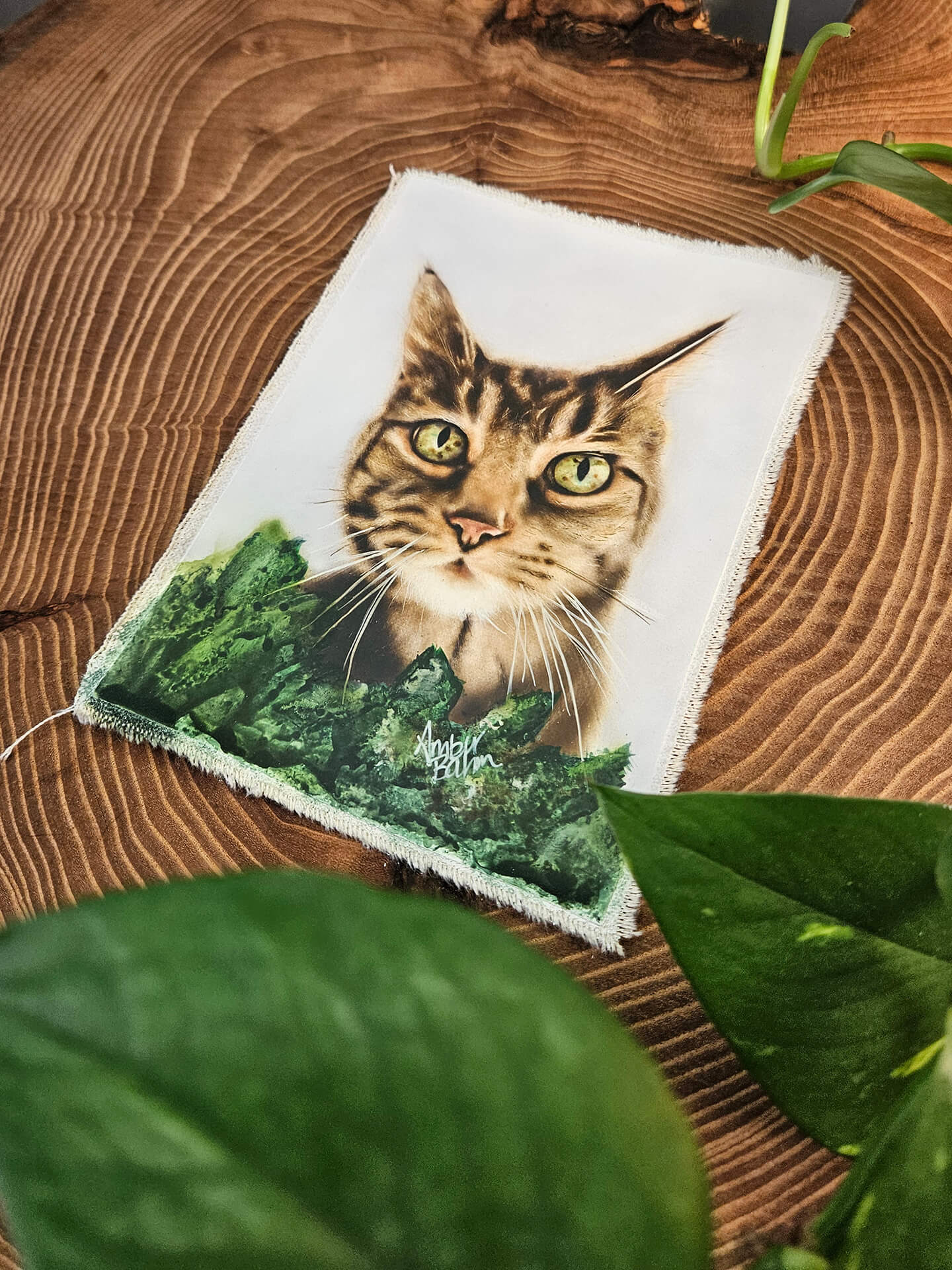 Cindy-airbrushed hand painted and airbrushed pet portrait of cat