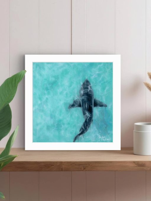 Ocean's Balance | Shark Painting Art Prints - Fine Art Print (10" x 10")