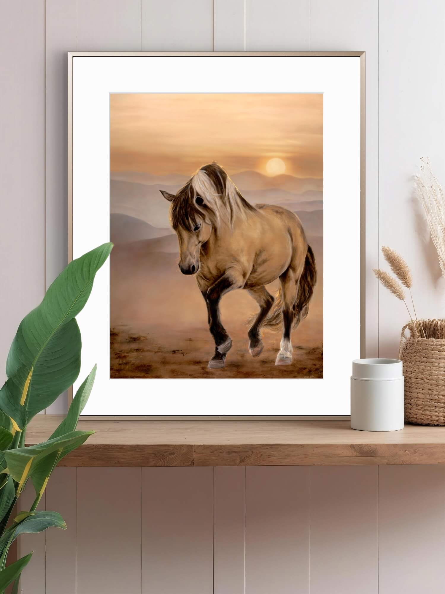 framed art print of a horse painting